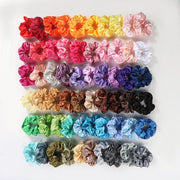Set of 45/55/60 Satin Imitation Silk Hair Scrunchies for Women and Curly Hair