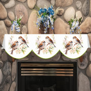 Spring Summer Bird and Flower Fireplace Scarf Polyester Rectangular Hearth Cover 49.78cm x 78.7cm