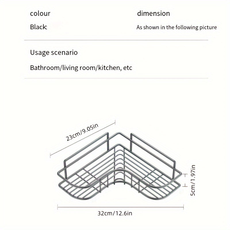 Estante de baño de metal para pared, sin taladro, organizador para artículos de tocador y suministros de cocina