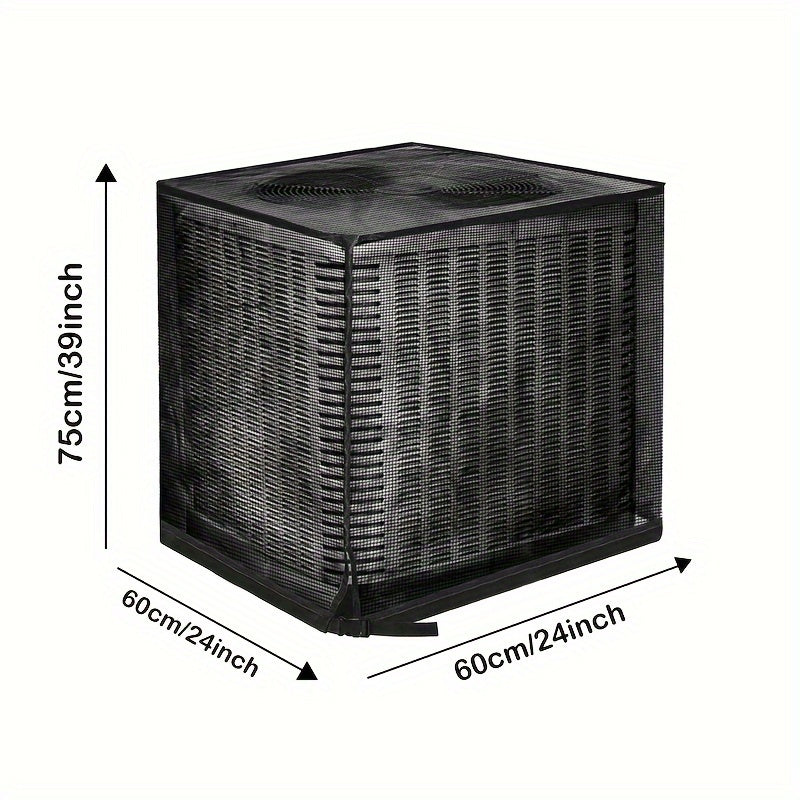 Adjustable PVC Mesh Cover for Outdoor Air Conditioner Protects from Leaves and Debris