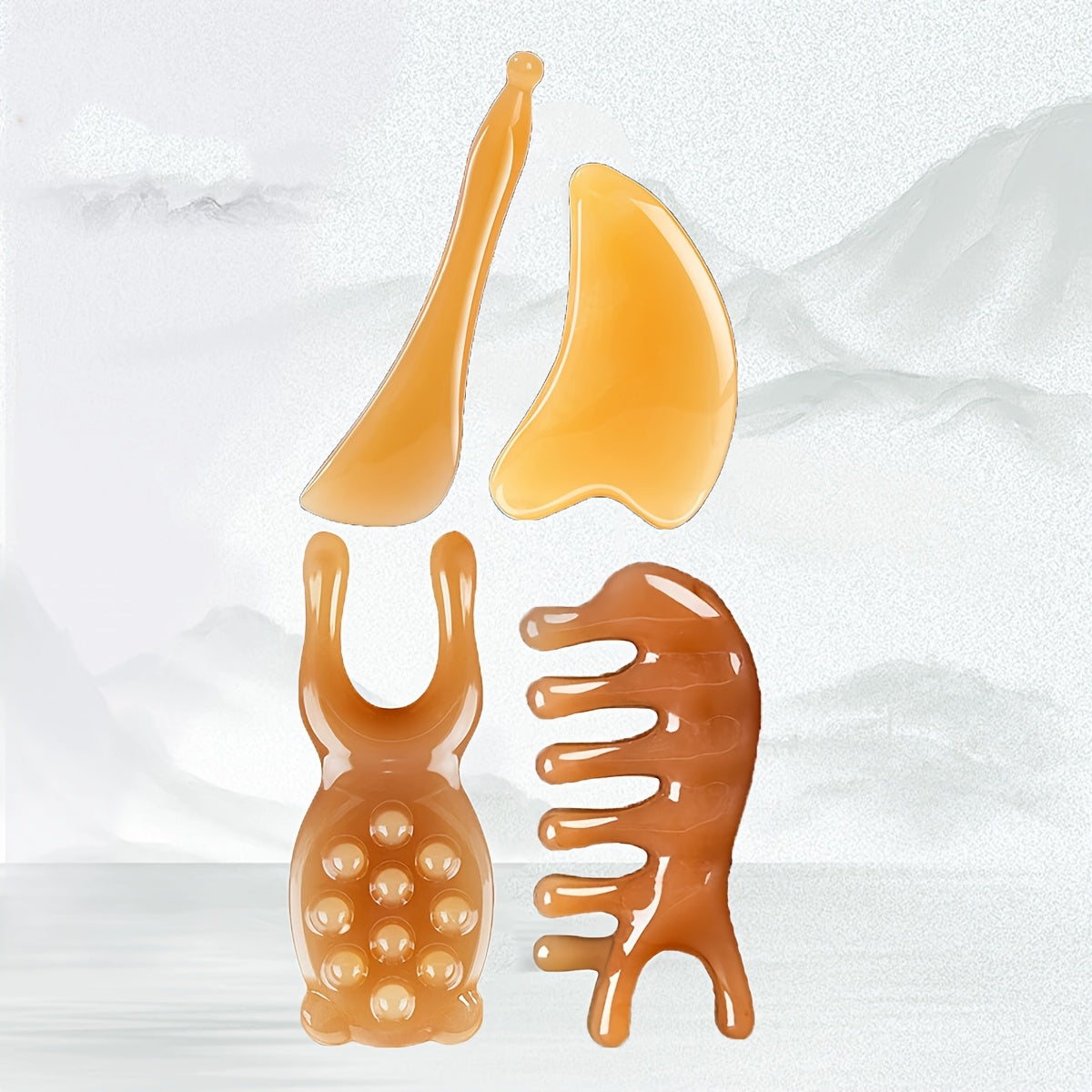 Set of 1/3/4 Gua Sha Boards for Face Scalp Massage Skin Care and Muscle Relaxation