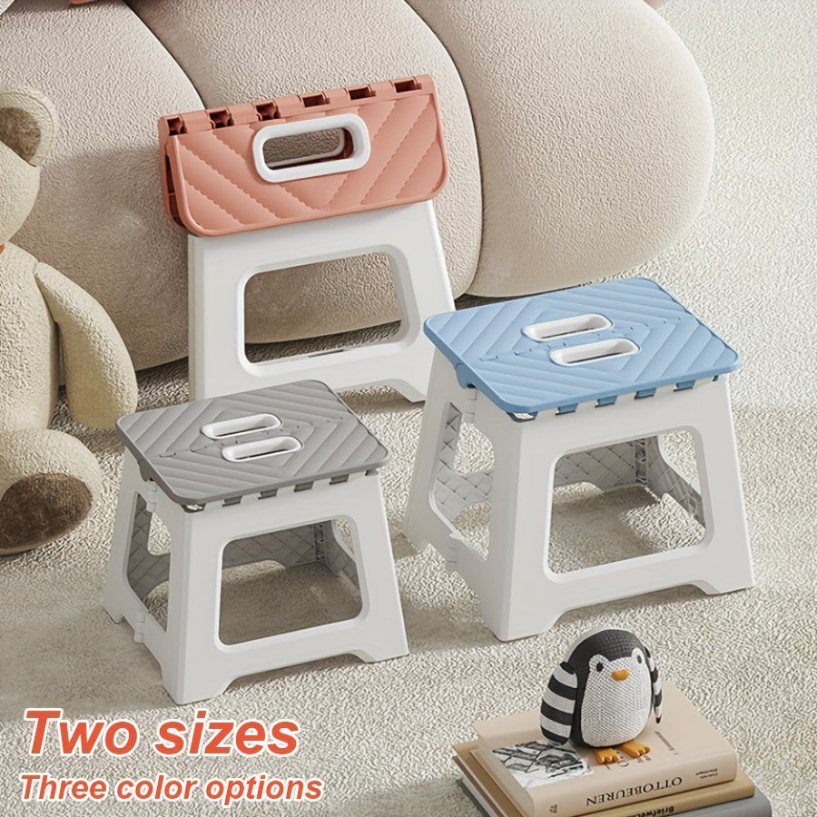 Taburete de plástico plegable de una pieza para uso exterior, asiento portátil y resistente para adultos