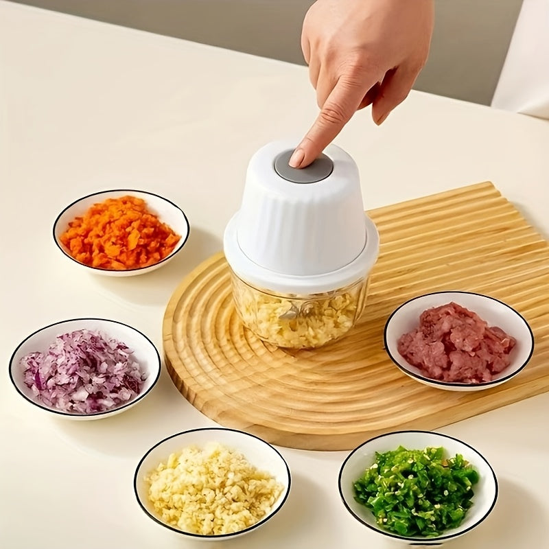 Mini Kitchen Garlic Press Chopper USB Rechargeable Electric Food Processor 3-in-1