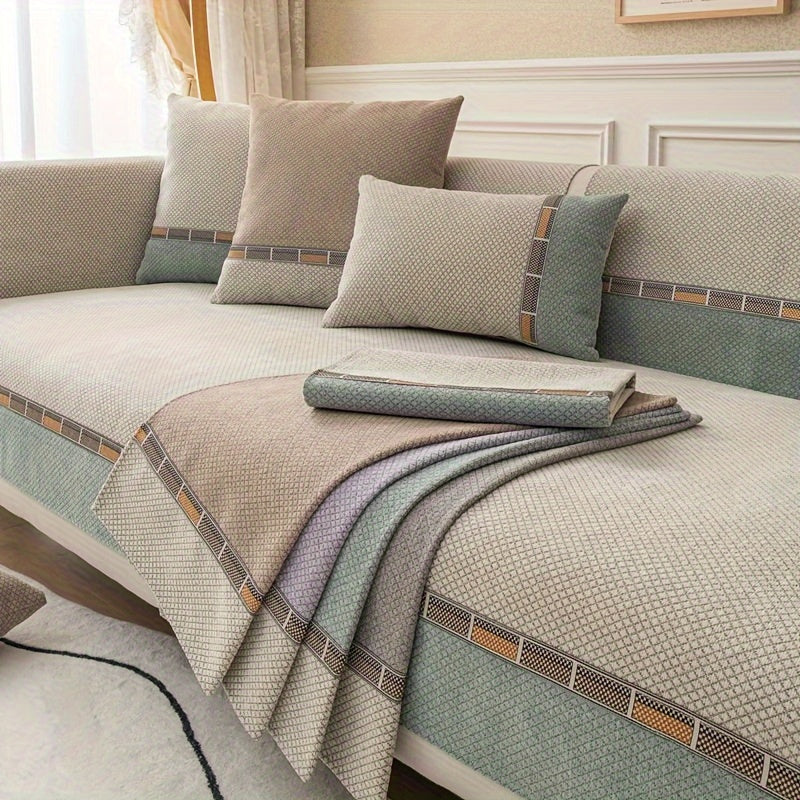 Bohemian Diamond Chenille Sofa Cover Pet-Friendly Non-Slip Protector for Home Decor