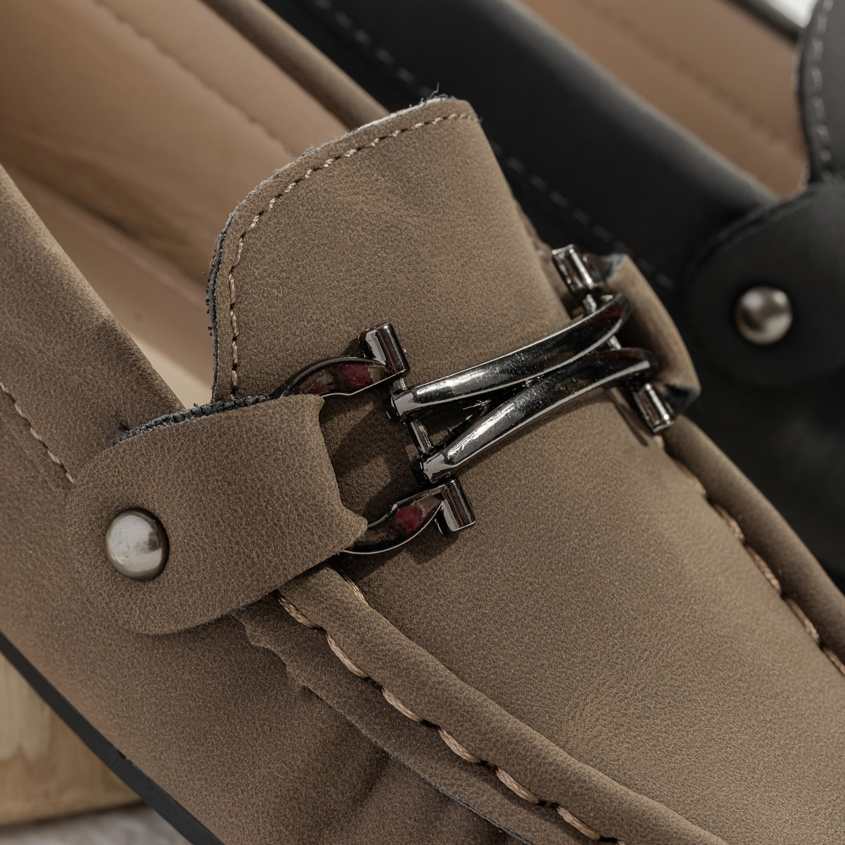 Boys Slip-On Loafers in Black and Brown PU Formal Casual All-Season