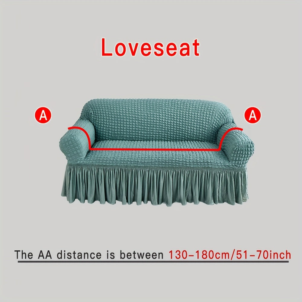 Beige Elastic Sofa Cover Fits All Sizes Machine Washable Living Room