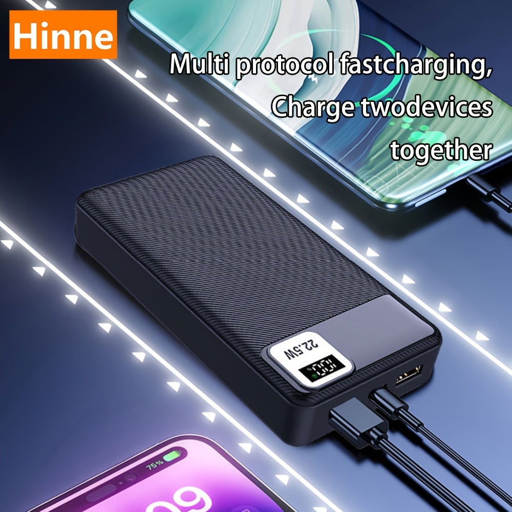 Banco de energía portátil de 20000mAh con pantalla LED y carga rápida para iPhone y dispositivos Android