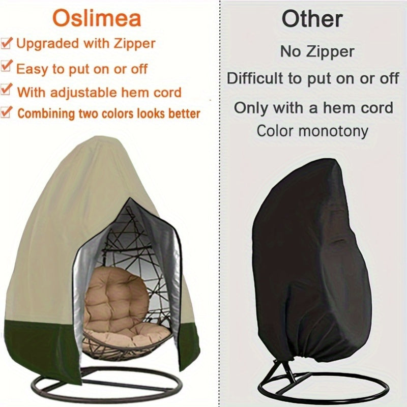 Funda para silla colgante exterior 210D con cremallera para sillas tipo huevo y columpios de patio