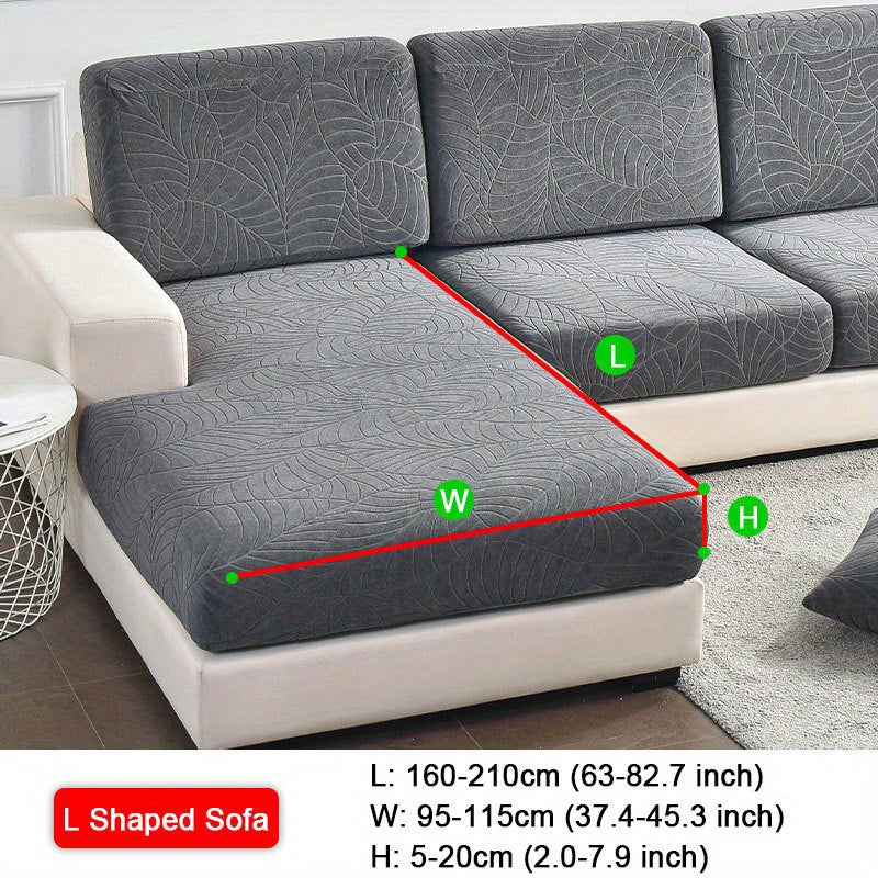 Waterproof Jacquard Sofa Cushion Cover with Leaf Pattern for 1/2/3-Seater and Sectional Sofas Machine Washable Living Room Home Decor