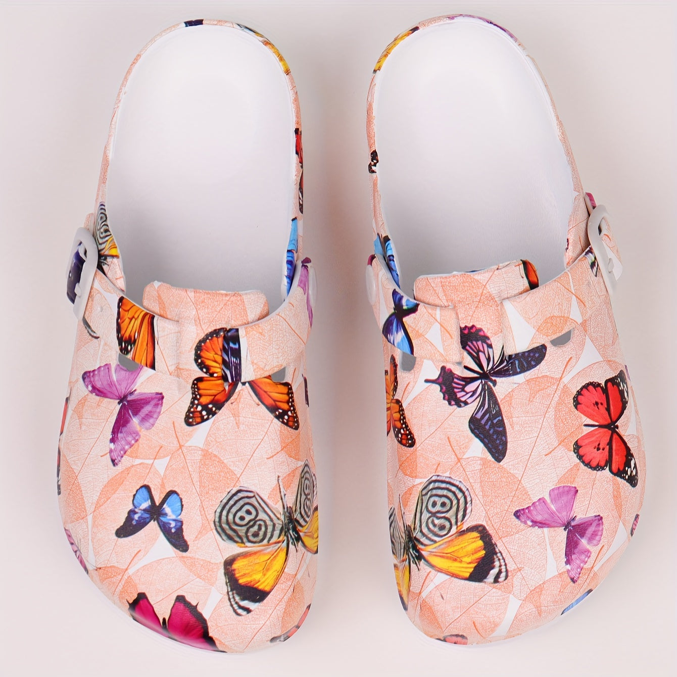 Women’s EVA Butterfly Print Slide Sandals Lightweight Flat Casual Shoes