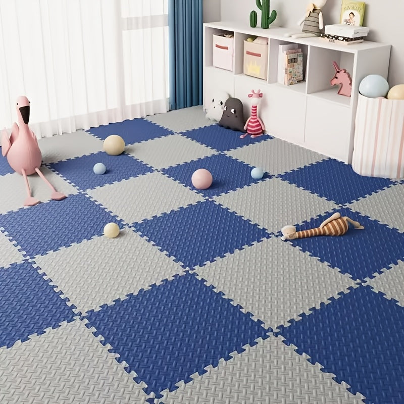 40-tilo O'zaro To'qnashuv Noyob EVA Pol Panelari, Chuqur va Yoga uchun 30x30cm Bej, Pushti, Noyob Ko'k