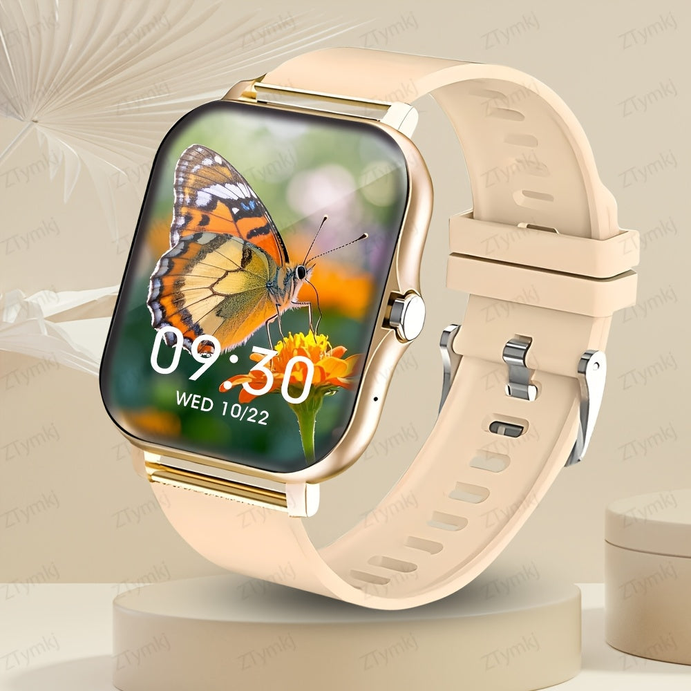 2025 Smartwatch 4.65cm Full Touch Screen Music Player Camera Sports Step Counter Weather Forecast Wireless Calls Compatible with Android iPhone