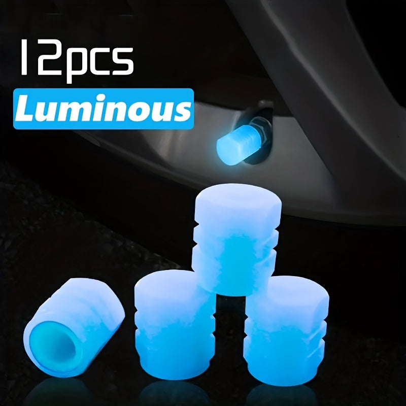 Car Bicycle Motorcycle Fluorescent Valve Caps 4Pcs 8Pcs 12Pcs Luminous