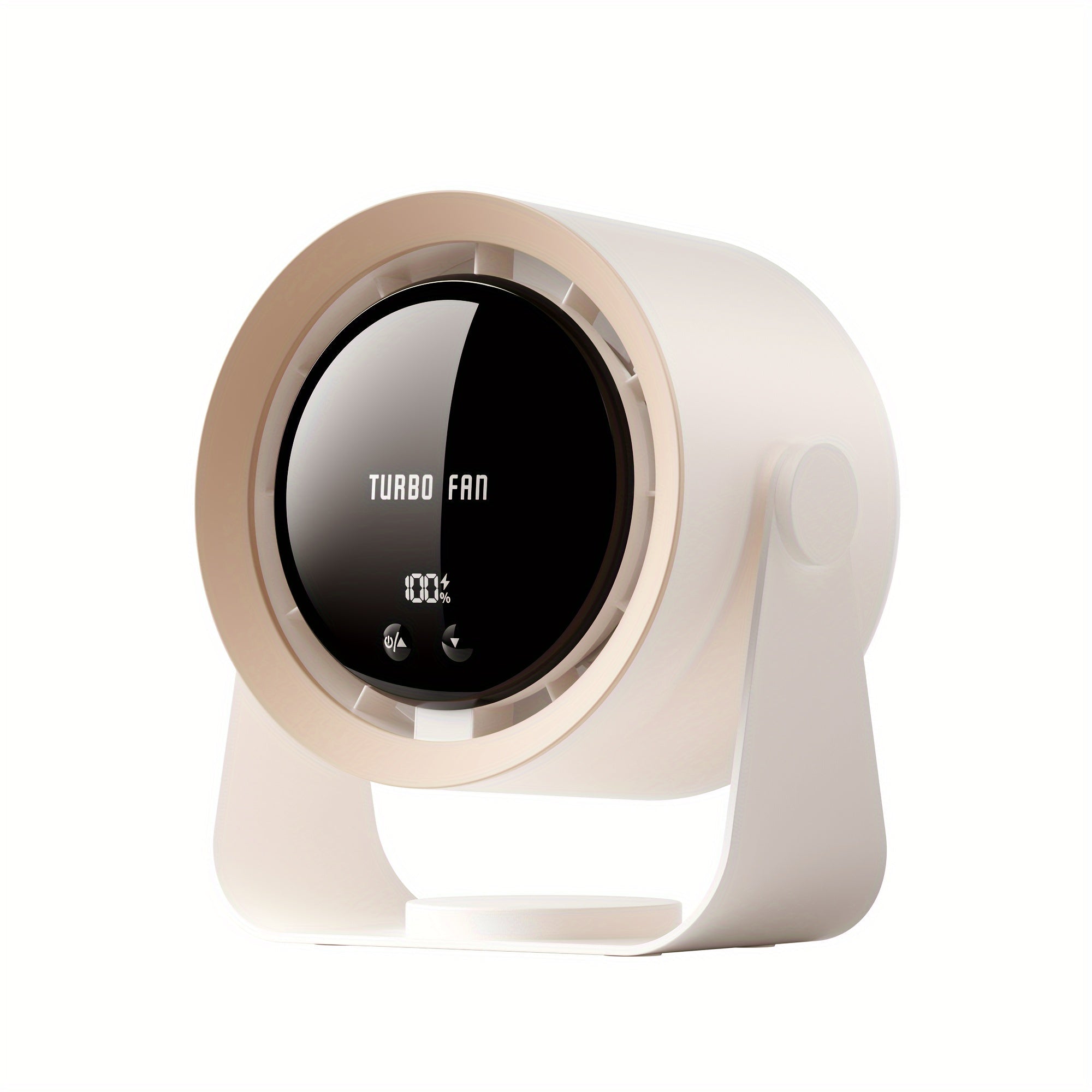 Portable Bladeless Desk Fan with Touch Screen, 100 Speed, USB Rechargeable