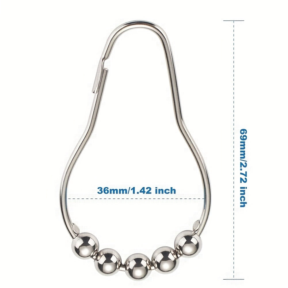 Vanna xonasi dush tayoqlari uchun 12 ta zanglamas po'latdan yasalgan dush pardasi tutqichlari.