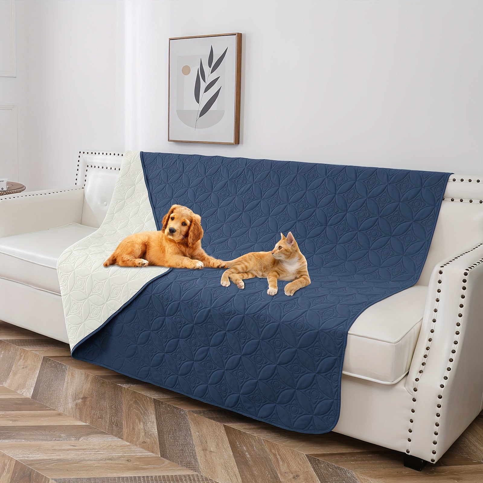 Waterproof Dog Bed Cover Non-Slip Stain-Resistant Furniture Sofa Protector for Small to Medium Dogs