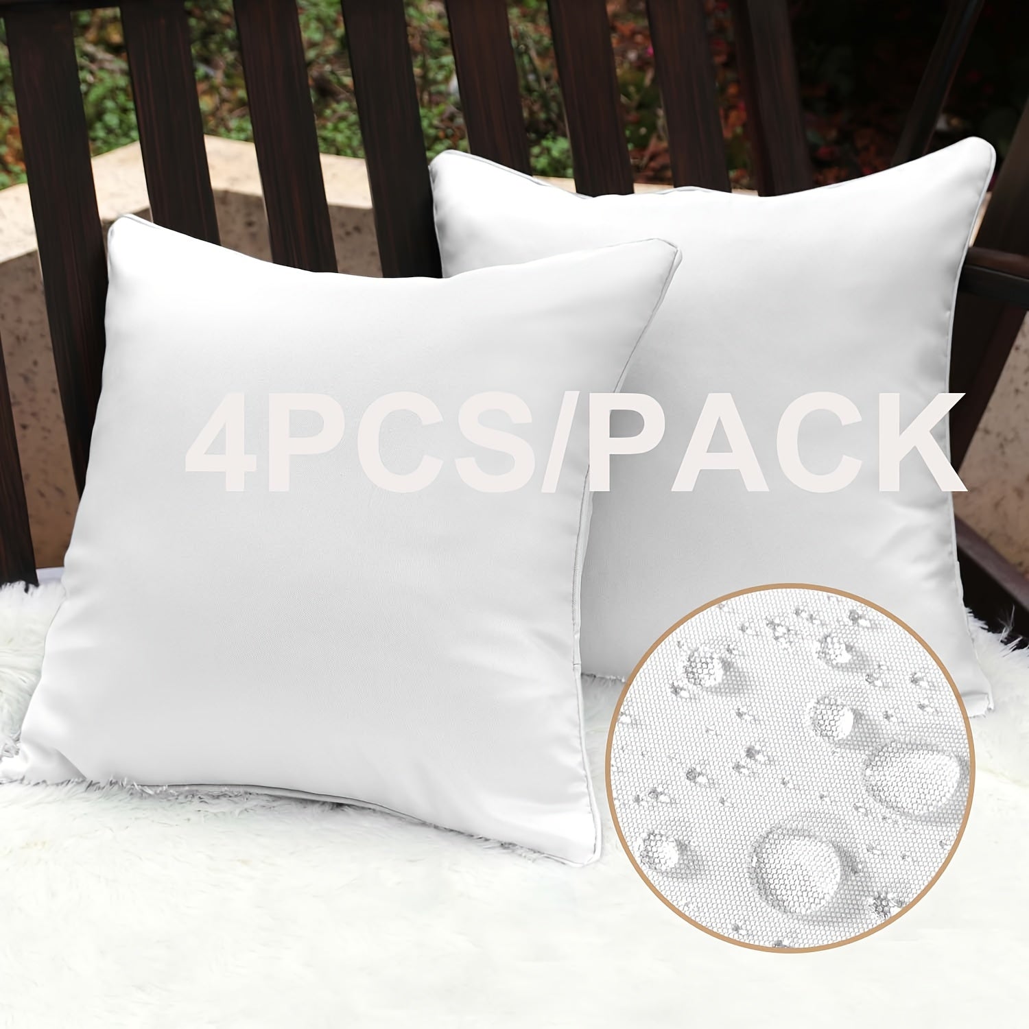 Outdoor Square Garden Cushion Cover for Patio Sofa Tent Decorative Throw Pillow Shell