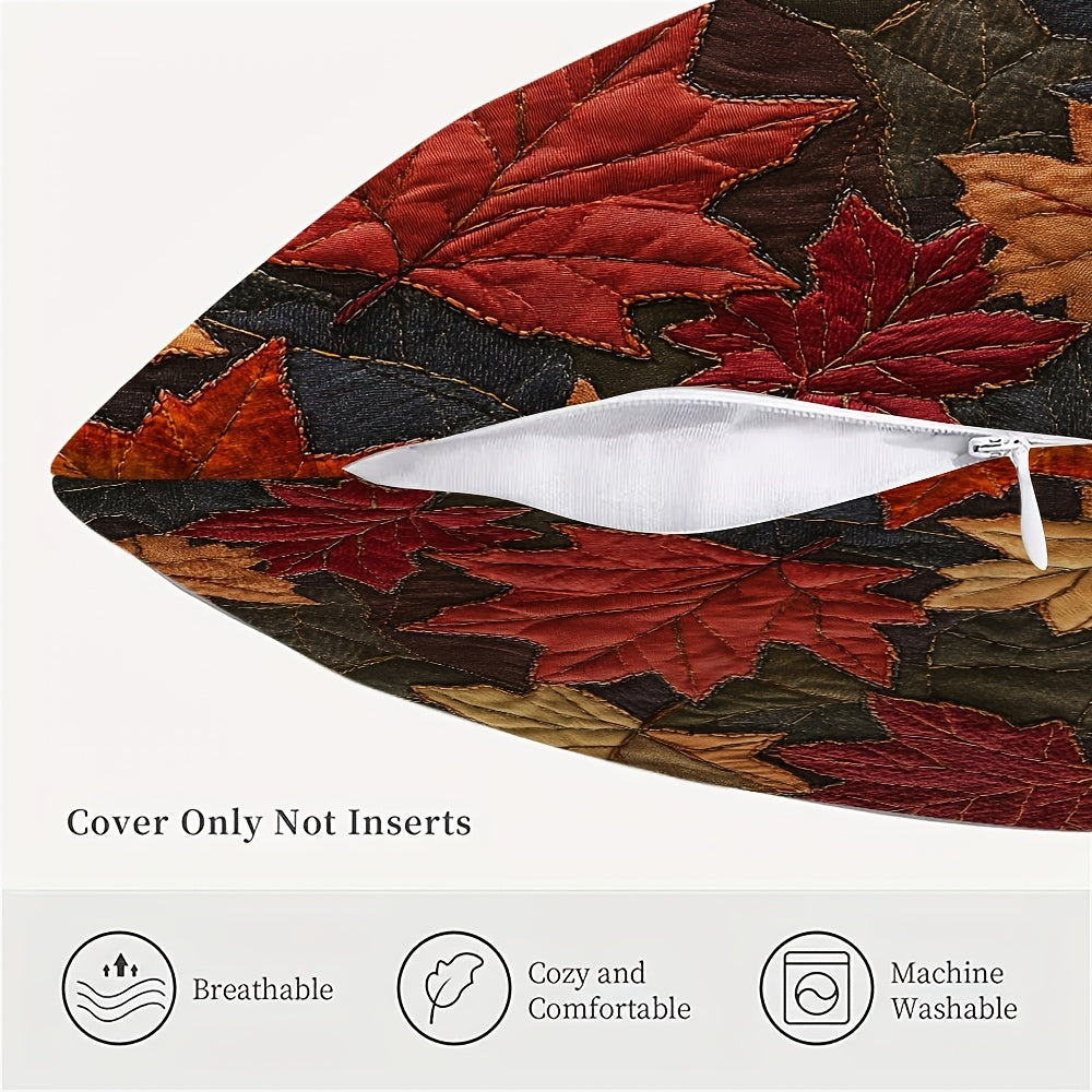 Autumn Leaves Pillow Cover Double-Sided Polyester 45.72cm Decorative Cushion Case for Home Holiday