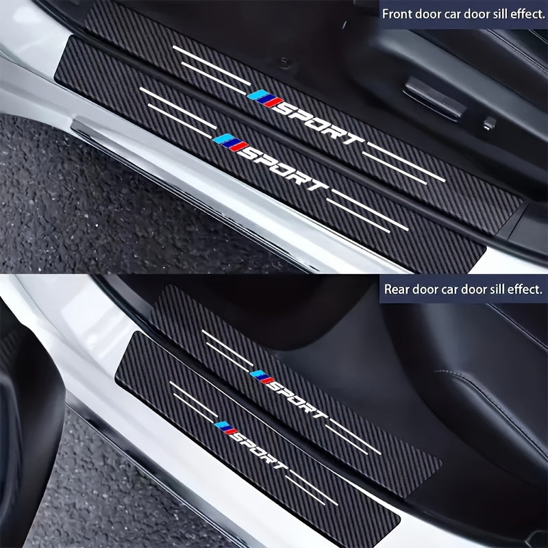 9-комплект универсальных защитных накладок на пороги автомобиля из ПВХ, против царапин, наклейки на педали, прочные, легкая установка