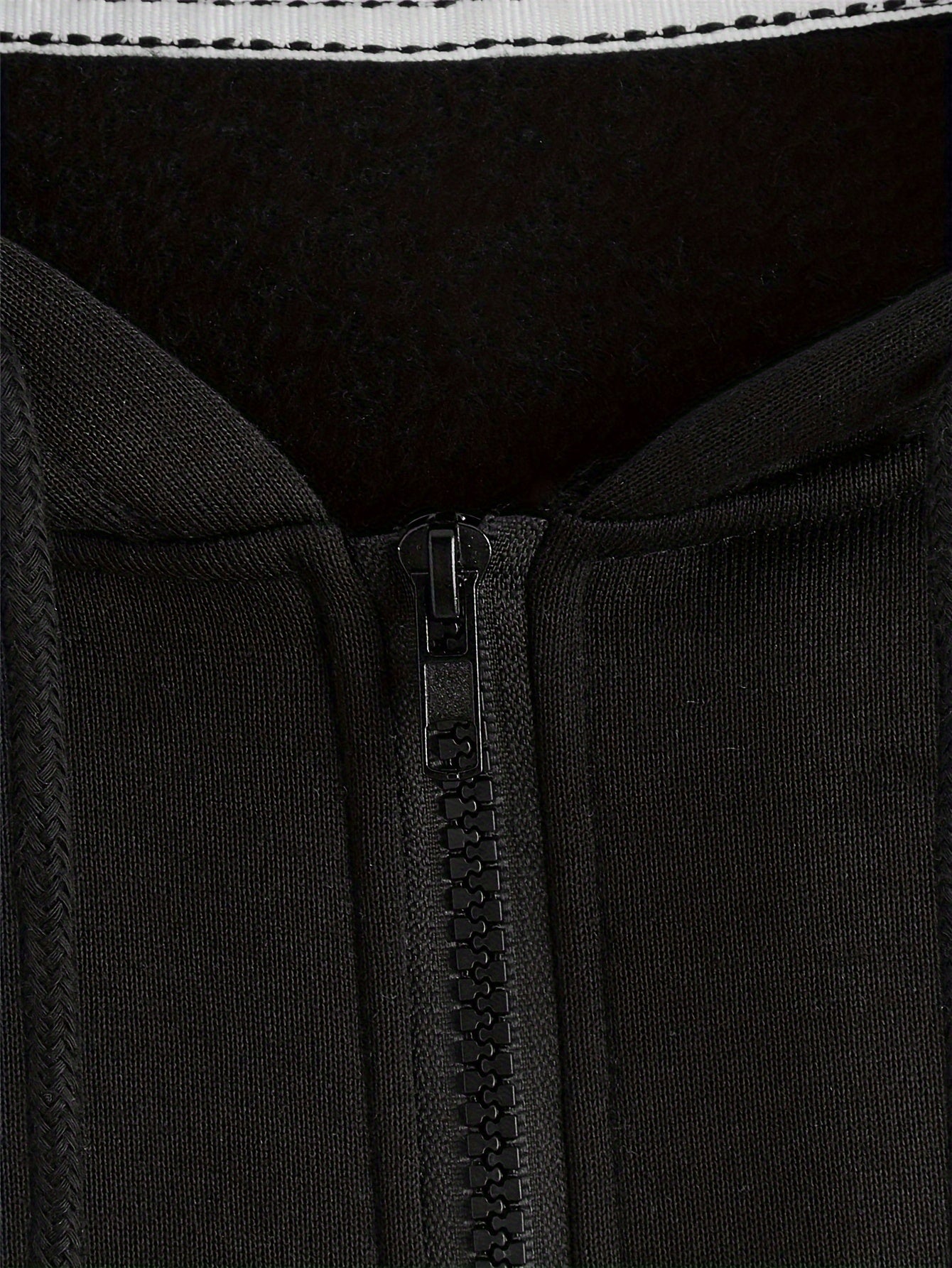 Women's Cropped Hoodie with Drawstring, Long Sleeves, Zipper, Fall and Spring Casual Wear