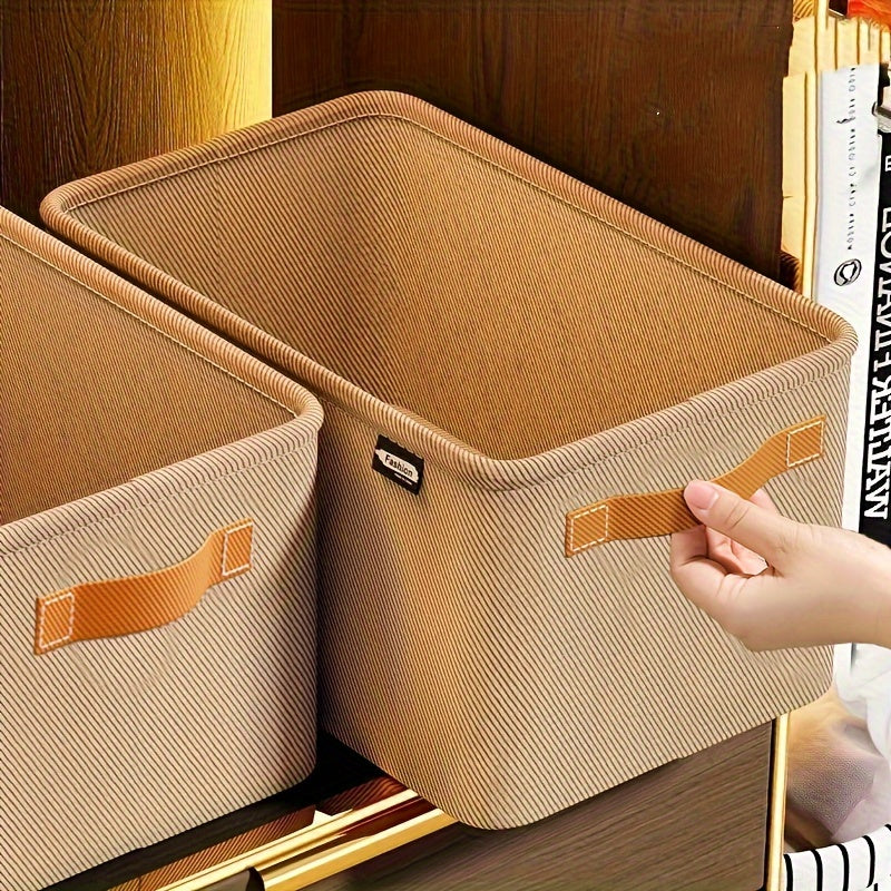 Large Canvas Storage Bins with Handles for Clothes Toys and Home Organization