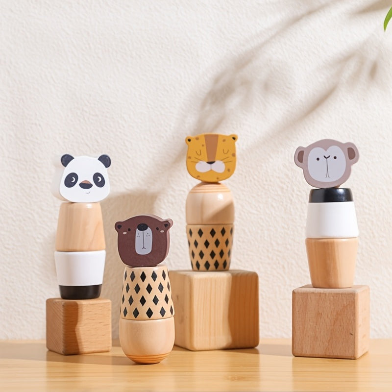 Educational Baby Toy Screw Twisting Nut Building Blocks Color Animal Recognition Gift