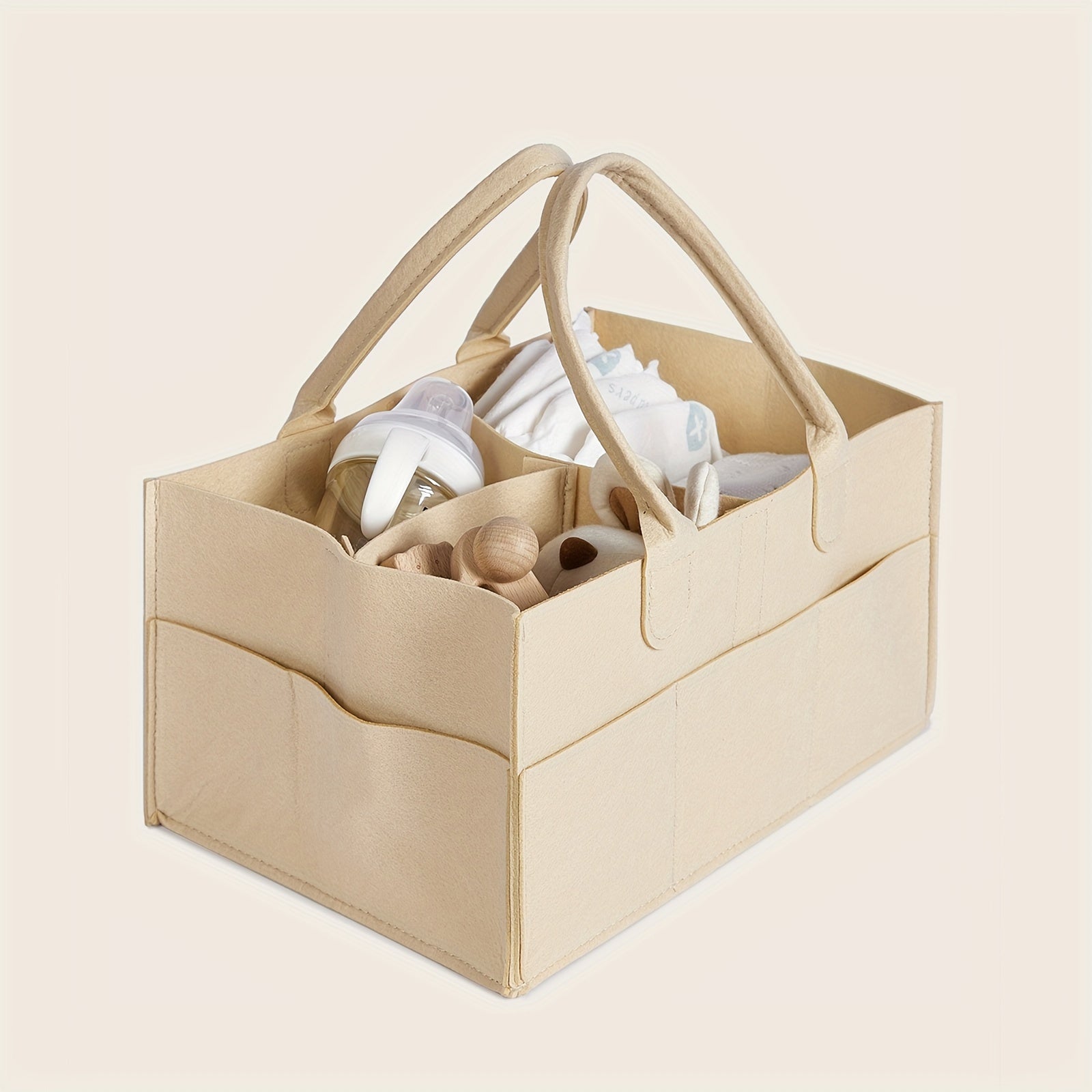 Portable Felt Diaper Bag for New Moms Compact Baby Bag with Diaper Storage