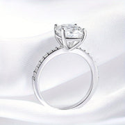 Sterling Silver Moissanite Engagement Ring 10ct Solitaire with December Birthstone and Wedding Band