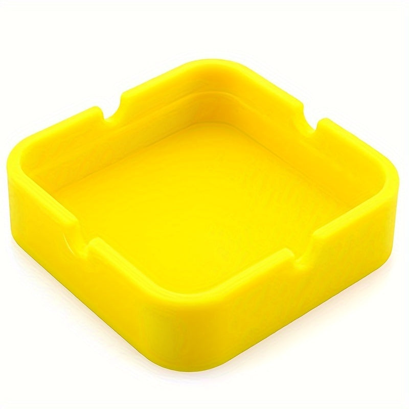 Unisex Silicone Square Ashtray Solid Color Anti-Drop Ash Storage Box