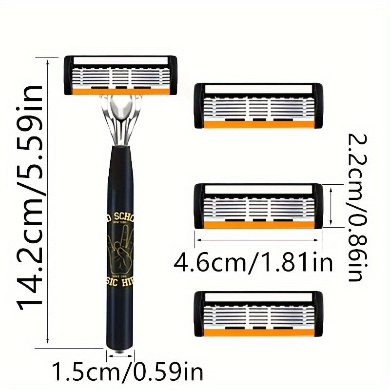 Men's Stainless Steel Safety Razor Set with Sharp Blades for Close Shave