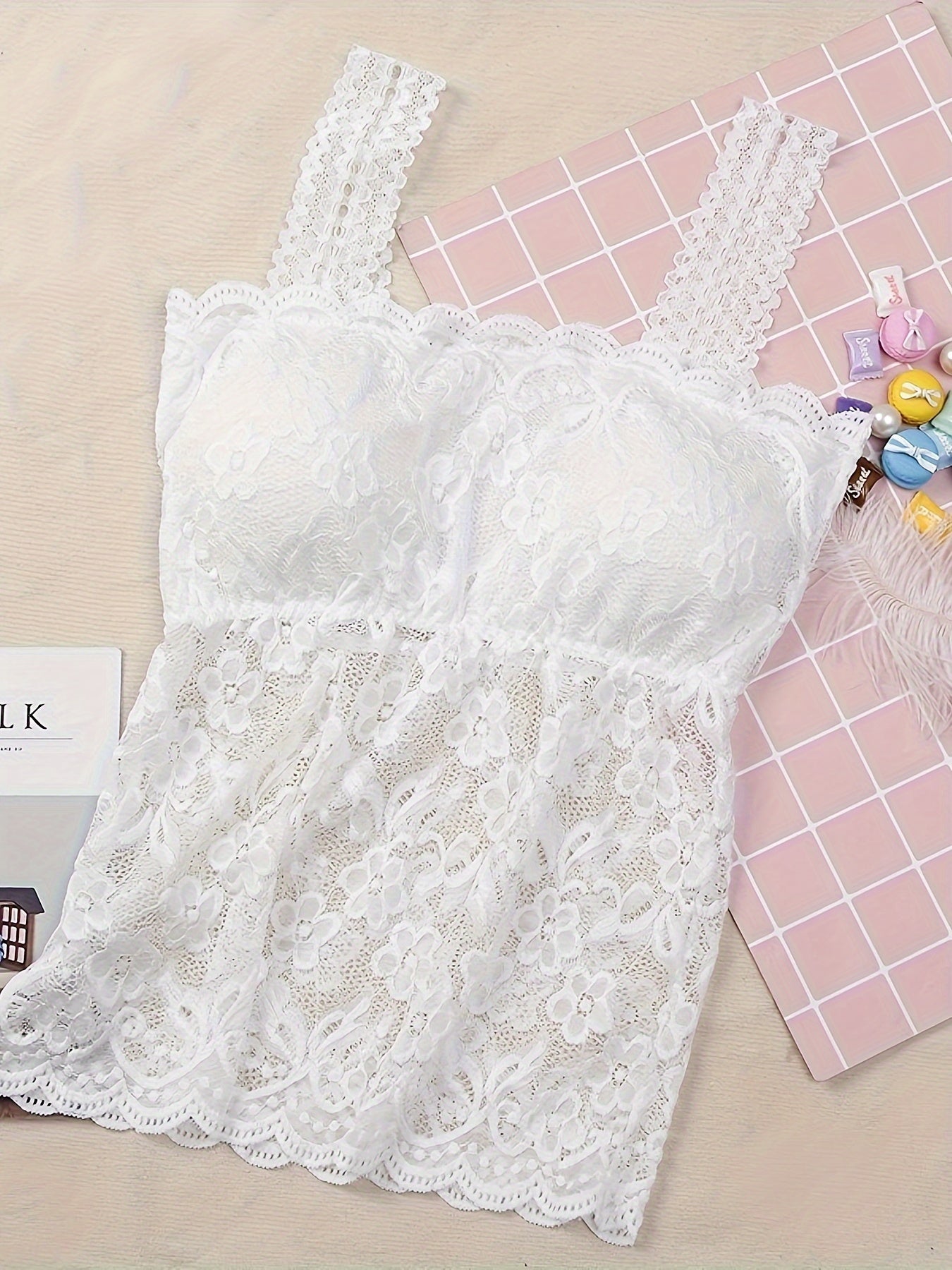 Women's Summer Vest with Lace Detail Halter Neck Tube Top Style