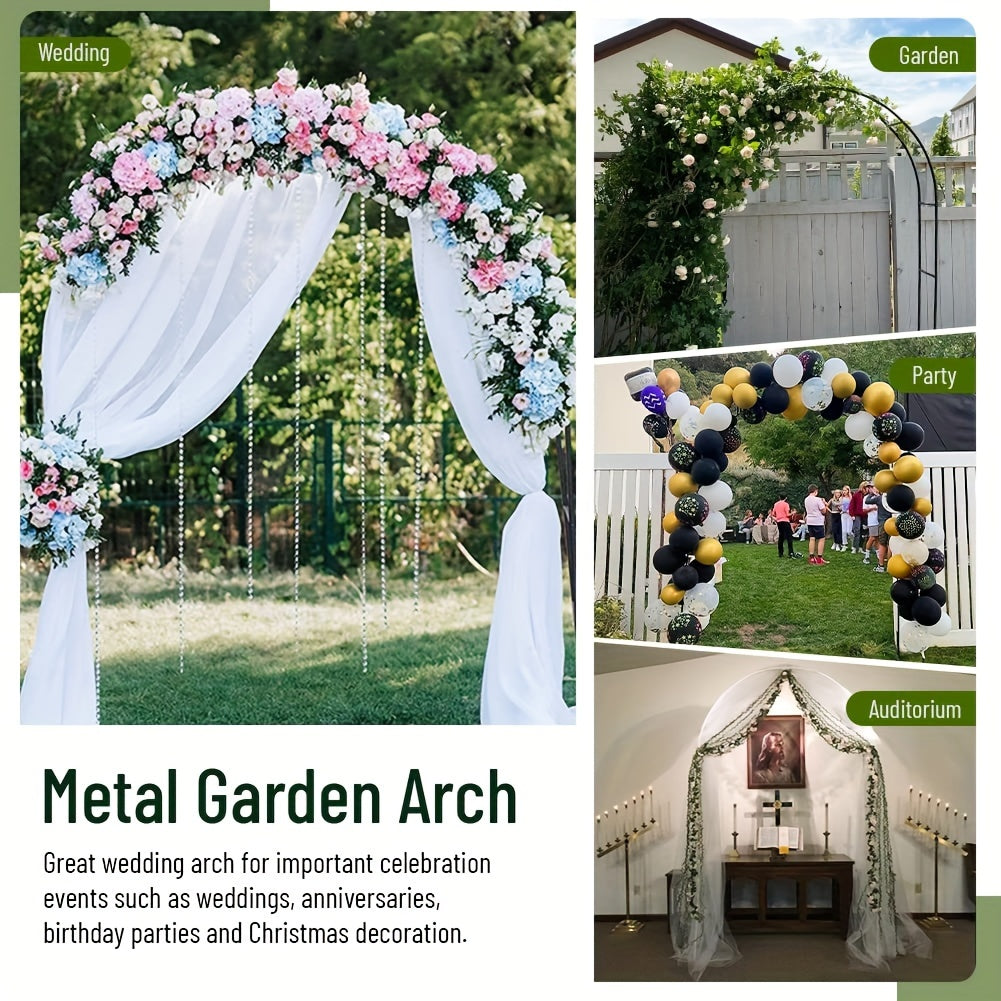 Metal Garden Arch 254cm Gothic Style Heavy Duty Steel Climbing Plant Support