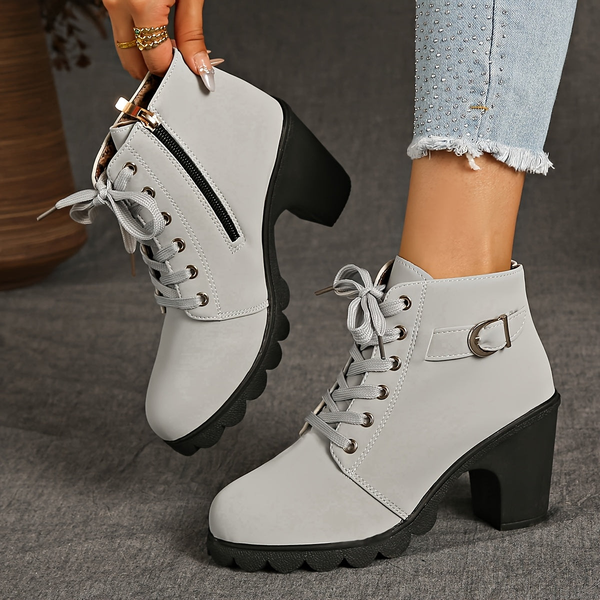 Women's Platform Wedge Boots Non-slip Rubber Sole Winter All-Season