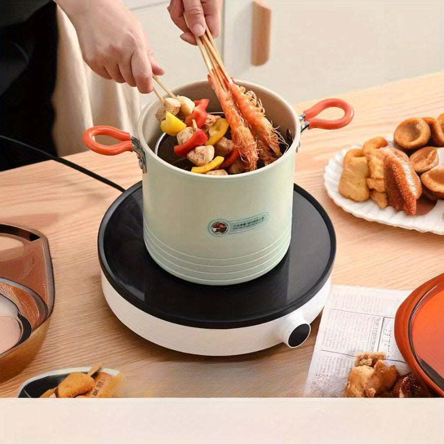 Tapa de malla de acero inoxidable para freidora con mangos de silicona, antiadherente, diseño que ahorra aceite