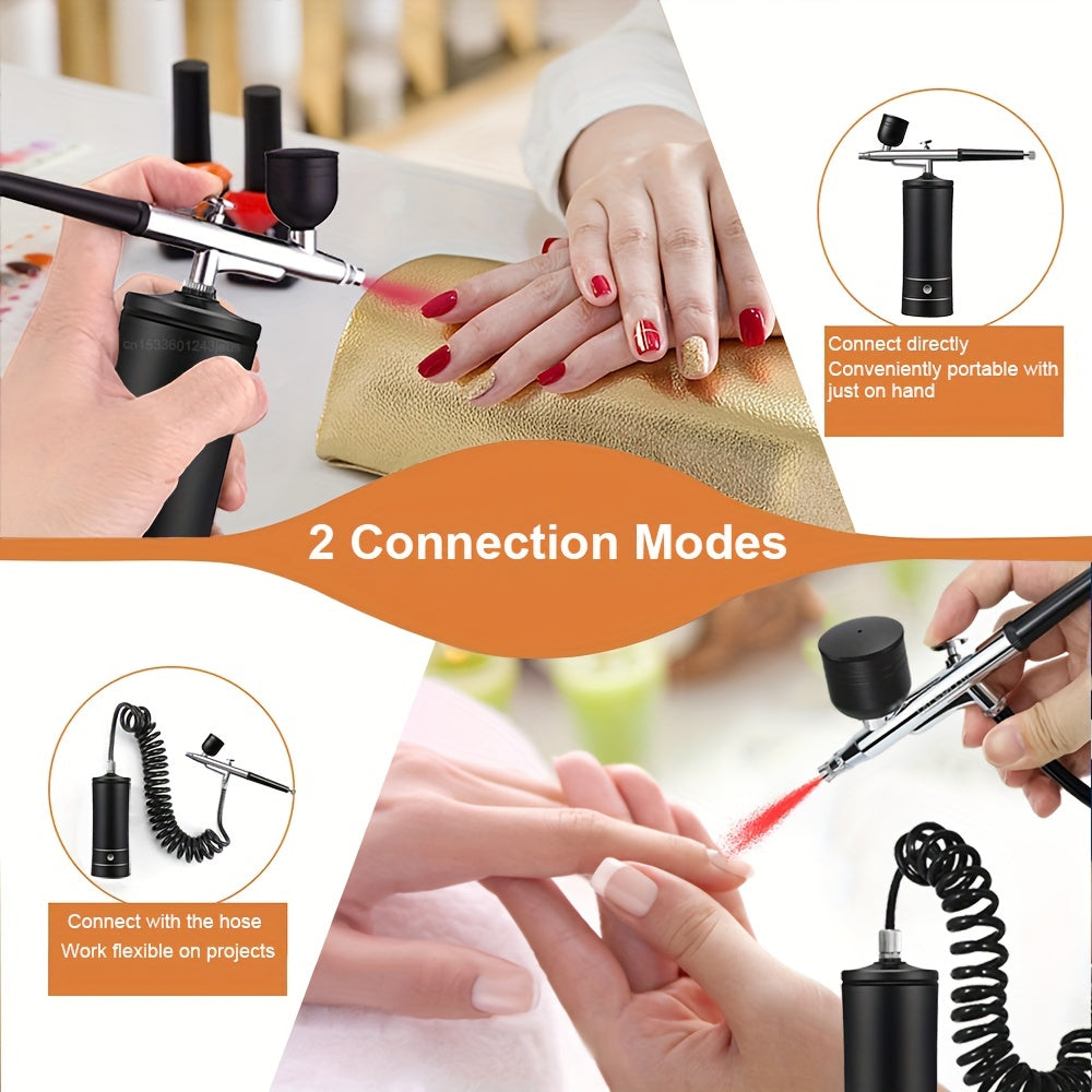 Rechargeable Portable Airbrush Kit with Compressor and 0.3mm Tip for Art Painting and Decoration