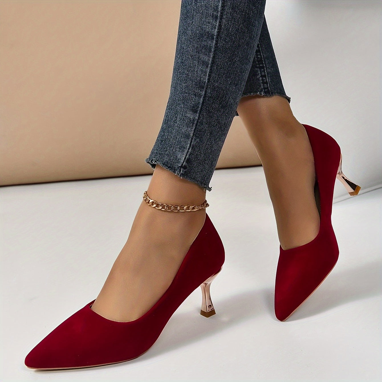 Women's Solid Color Point Toe Stiletto Heels for Wedding and Formal Occasions