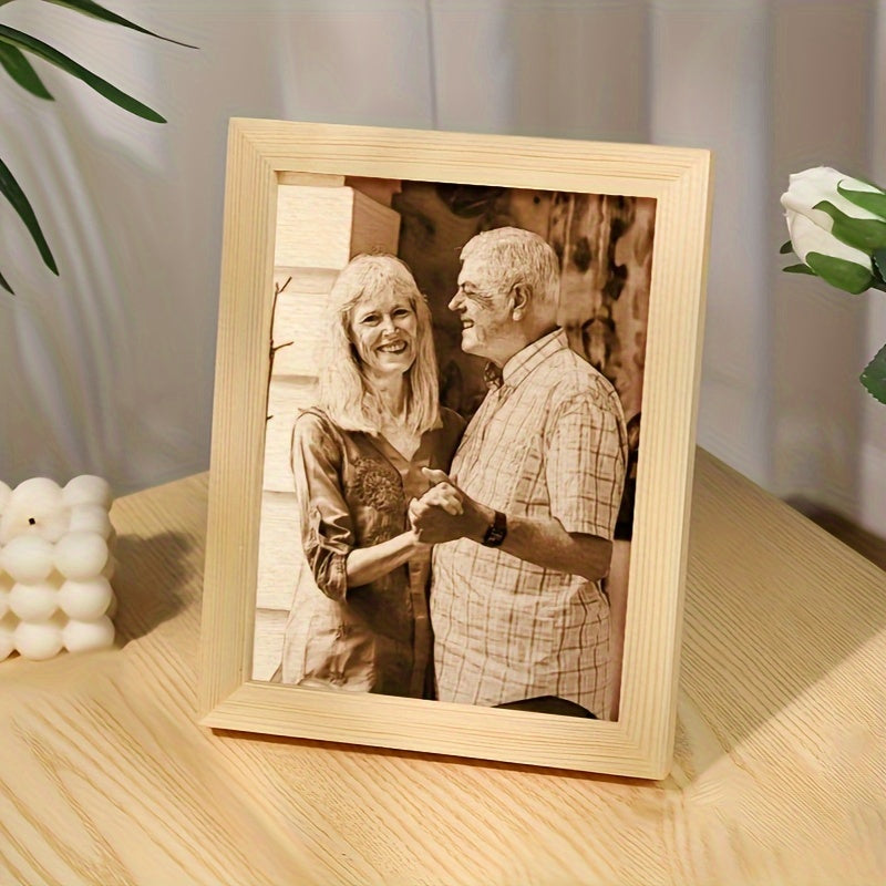 Customized Wooden Photo Frame for Couples Engraved Picture Frame for Wedding and Anniversary