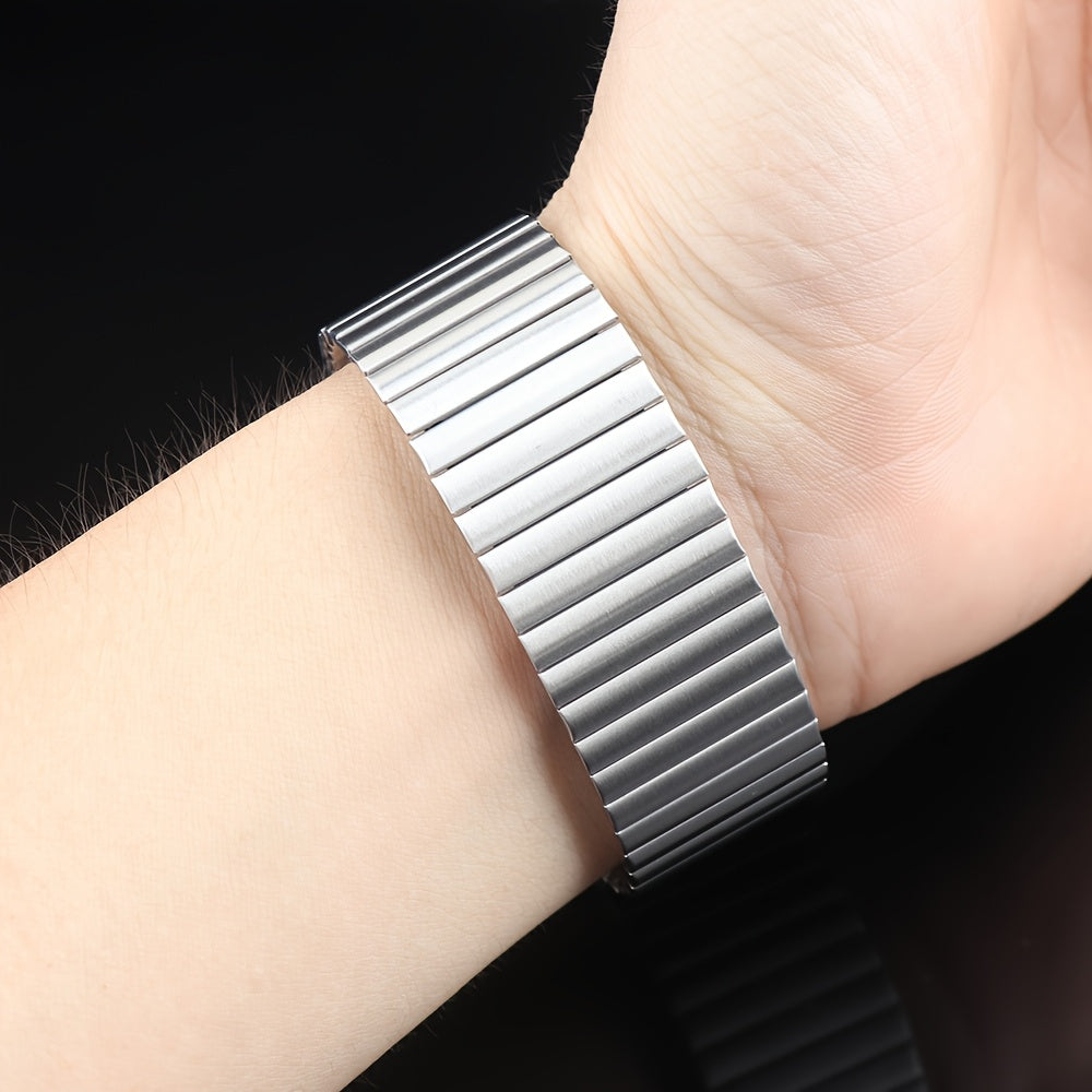 22mm Stainless Steel Elastic Watch Strap for Smartwatches Compatible with Huawei, Xiaomi, Huami