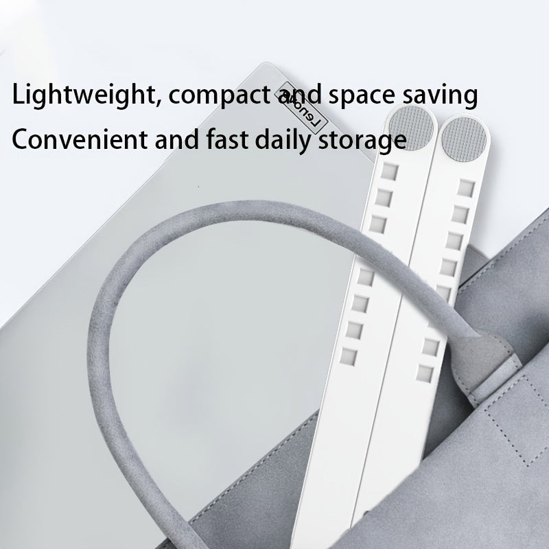 Soporte de enfriamiento para portátil, plegable, ajustable en altura, ligero, de plástico negro