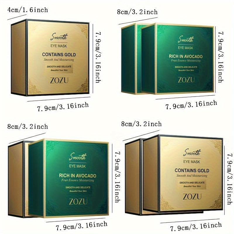 Unisex All Skin Moisturizing Eye Masks with Avocado and Gold for Firming and Tightening