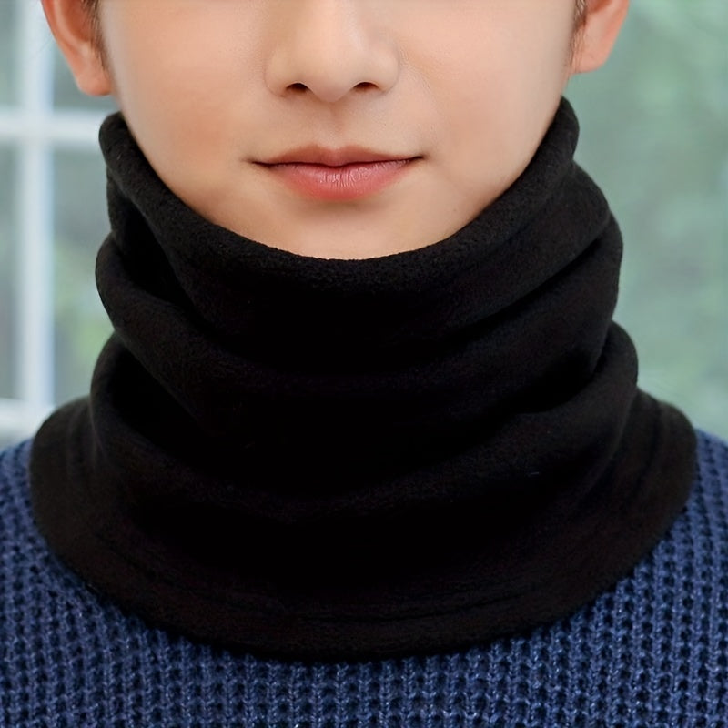 Plain Color Fleece Neck Warmer Double Layer Warm Cozy Winter Accessory