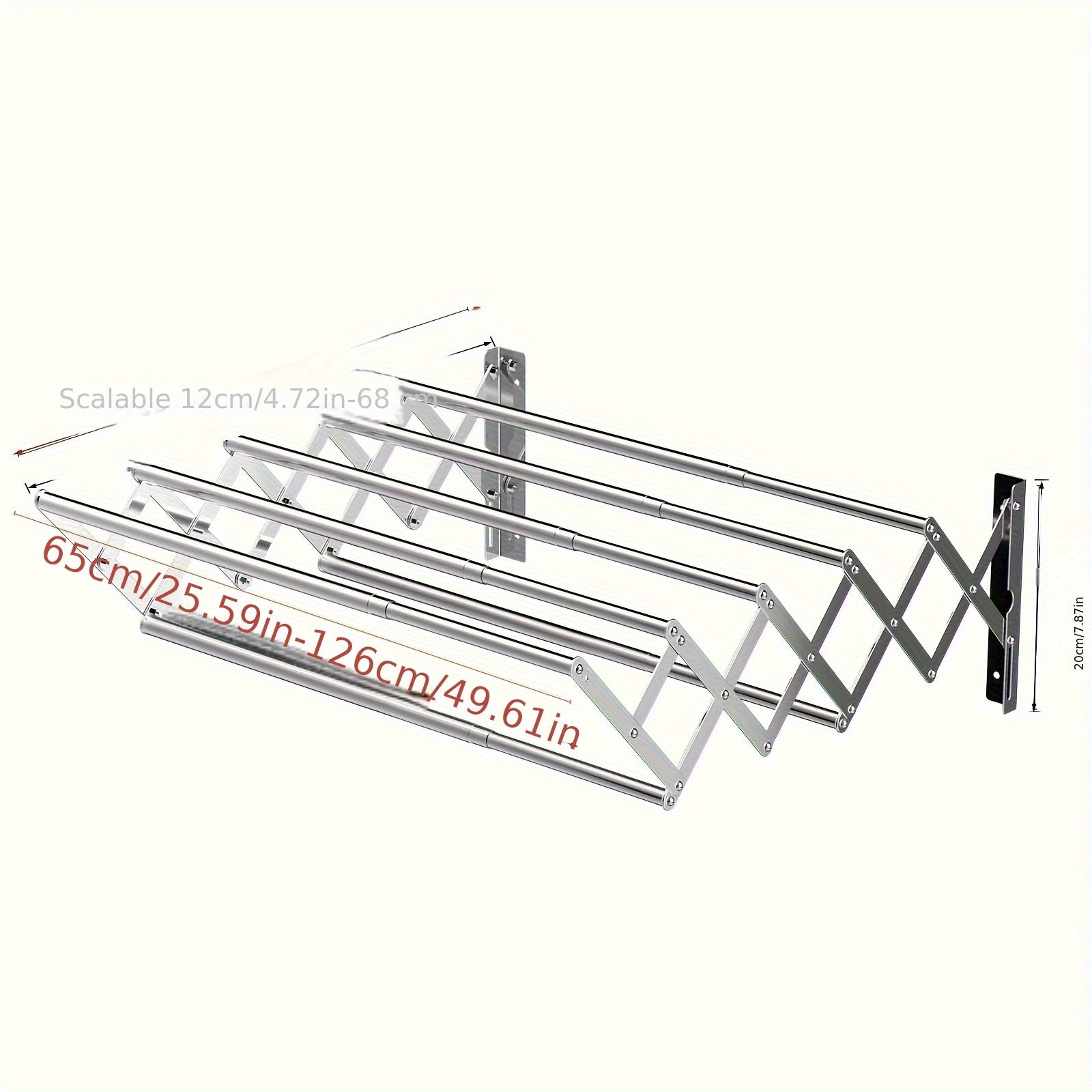 Wall Mounted Clothes Drying Rack Collapsible Space-Saving Multi-Functional