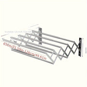 Wall Mounted Clothes Drying Rack Collapsible Space-Saving Multi-Functional