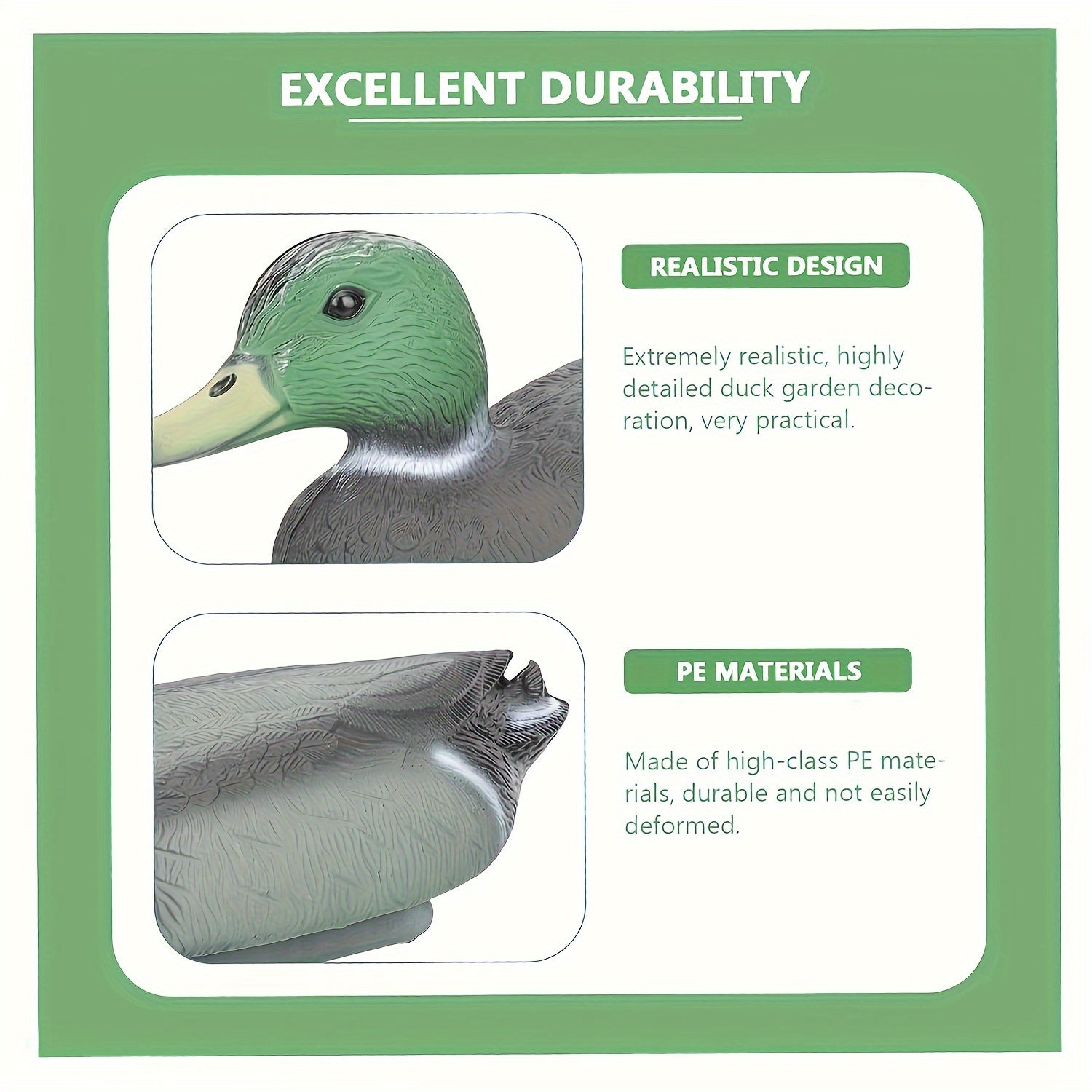 Realistic Plastic Duck Decoy for Yard Decoration Outdoor Lawn Patio Art
