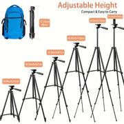Aluminum Tripod with Phone Holder for Video Streaming Photography Adjustable Portable Durable
