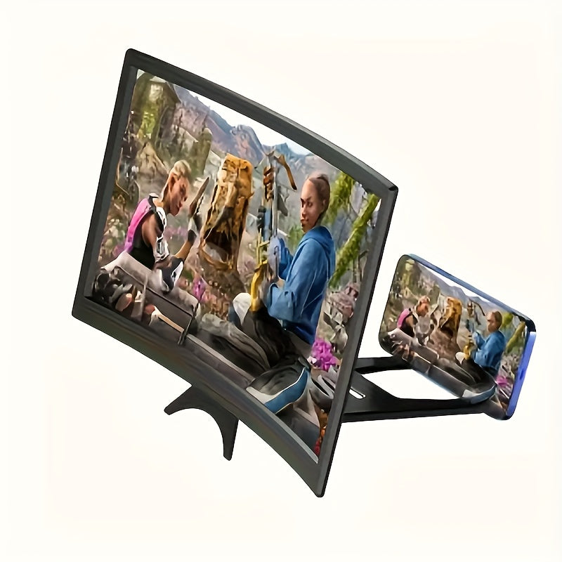12-Inch 3D Mobile Phone Screen Magnifier with Waterproof Desktop Stand