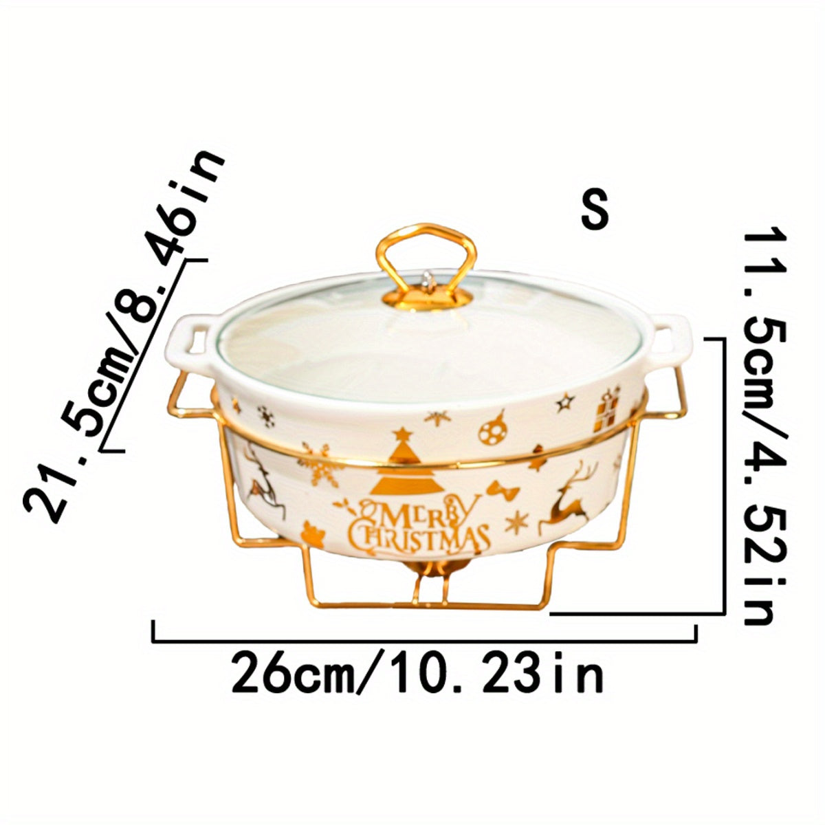 Christmas Ceramic Baking Plate and Insulated Pot Set for Baking and Cooking