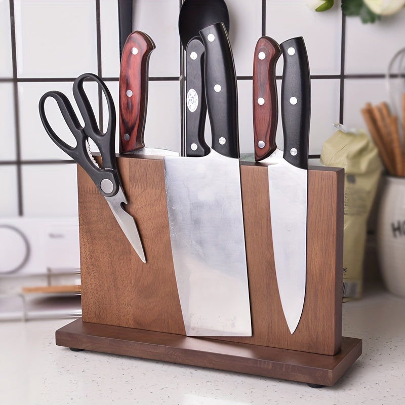 Solid Rubber Wood Magnetic Knife Strip for Kitchen and Workshop Organization