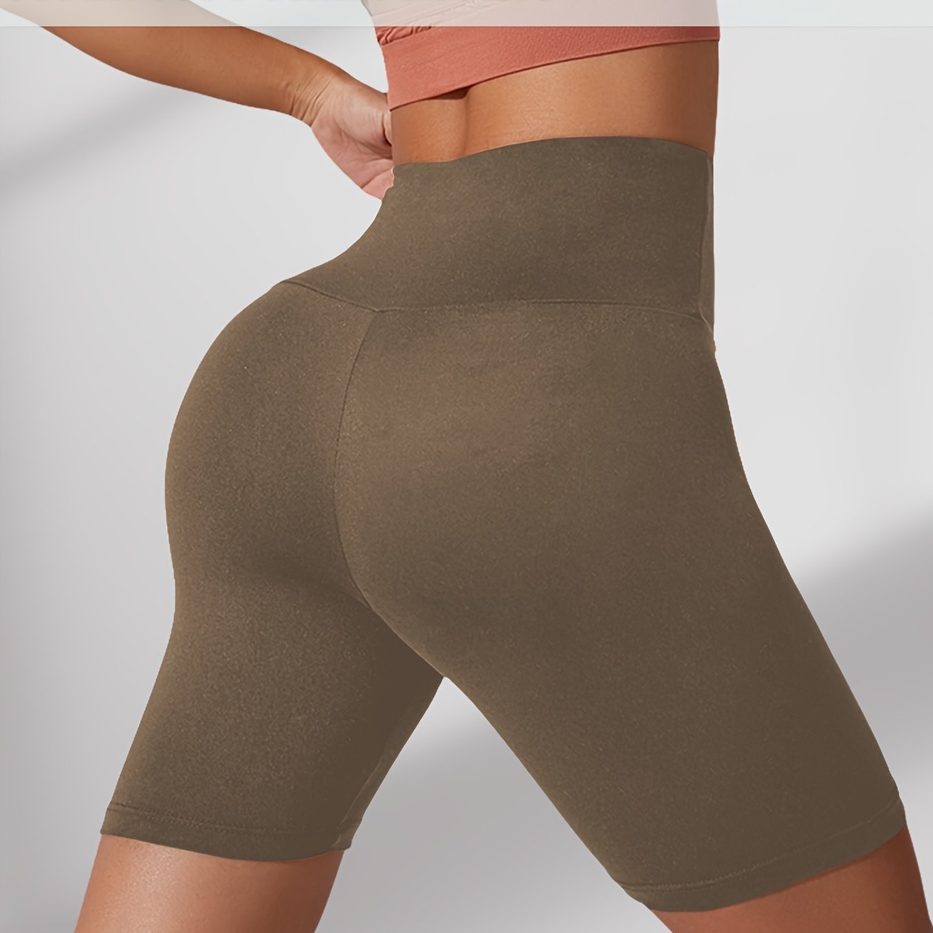 Plus Size Women's High Waisted Biker Shorts Stretchy Workout Yoga Athletic Shorts