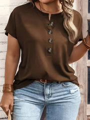 Women’s V-Neck Short Sleeve T-Shirt Solid Green Lightweight Polyester Casual